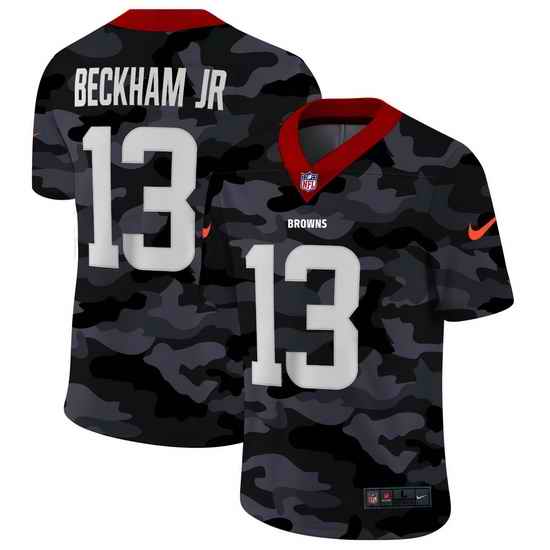 Cleveland Browns 13 Odell Beckham Jr  Men Nike 2020 Black CAMO Vapor Untouchable Limited Stitched NFL Jersey